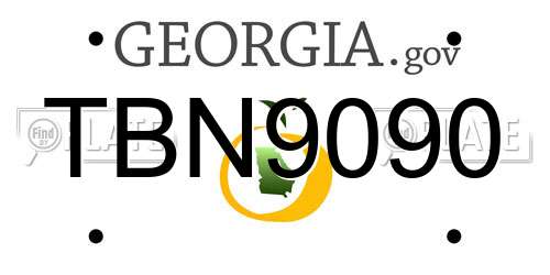 TBN9090 Georgia License Plate