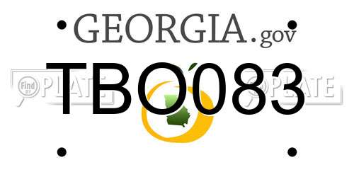 TBO083 Georgia License Plate