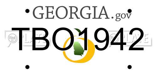 TBO1942 Georgia License Plate