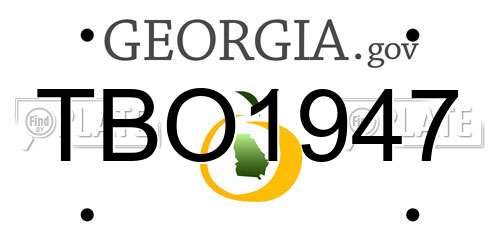 TBO1947 Georgia License Plate