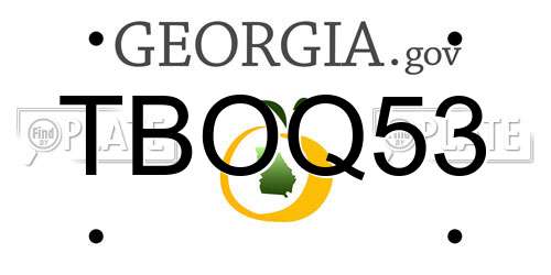 TBOQ53 Georgia License Plate