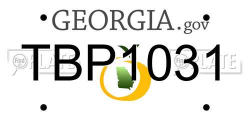 TBP1031 Georgia License Plate