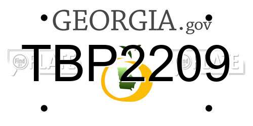 TBP2209 Georgia License Plate