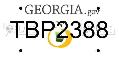TBP2388 Georgia License Plate