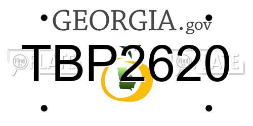 TBP2620 Georgia License Plate