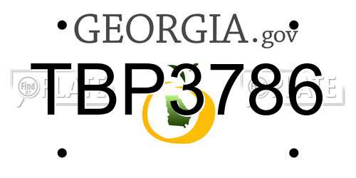 TBP3786 Georgia License Plate