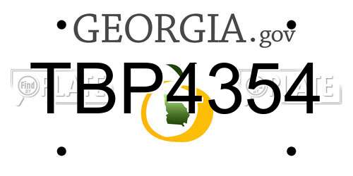 TBP4354 Georgia License Plate
