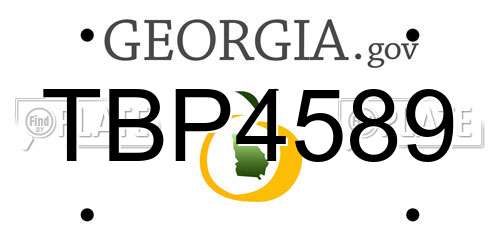 TBP4589 Georgia License Plate