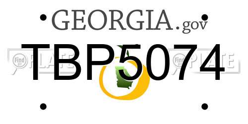 TBP5074 Georgia License Plate