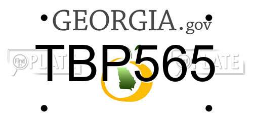 TBP565 Georgia License Plate