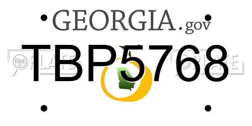 TBP5768 Georgia License Plate