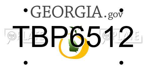 TBP6512 Georgia License Plate
