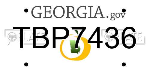 TBP7436 Georgia License Plate
