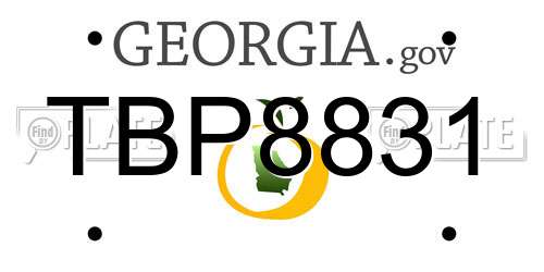 TBP8831 Georgia License Plate