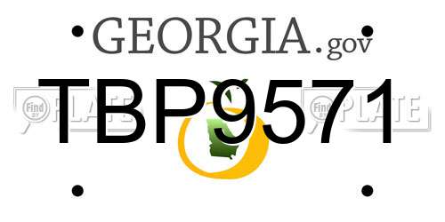 TBP9571 Georgia License Plate