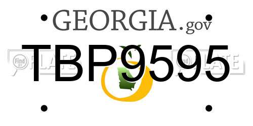 TBP9595 Georgia License Plate