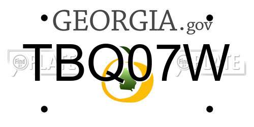 TBQ07W Georgia License Plate