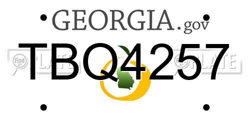 TBQ4257 Georgia License Plate