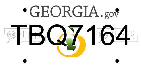 TBQ7164 Georgia License Plate