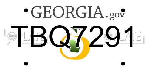 TBQ7291 Georgia License Plate