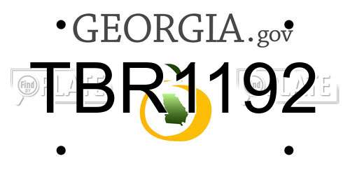 TBR1192 Georgia License Plate