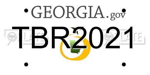 TBR2021 Georgia License Plate