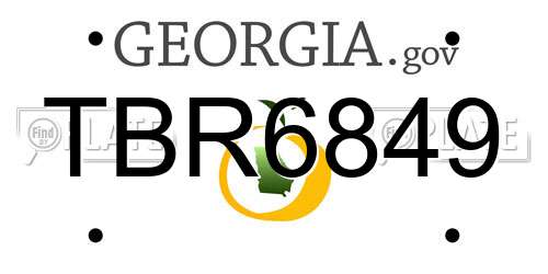 TBR6849 Georgia License Plate