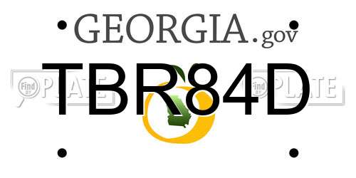 TBR84D Georgia License Plate