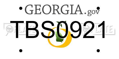 TBS0921 Georgia License Plate