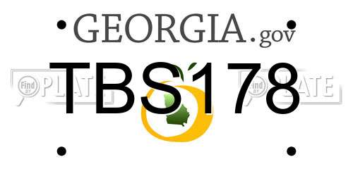 TBS178 Georgia License Plate