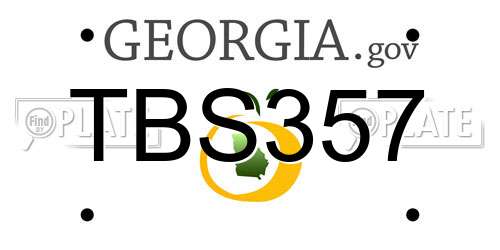 TBS357 Georgia License Plate