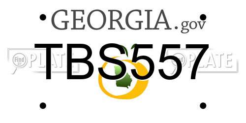 TBS557 Georgia License Plate