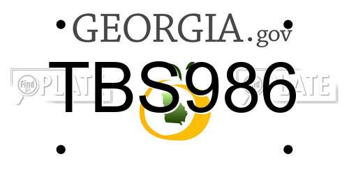 TBS986 Georgia License Plate