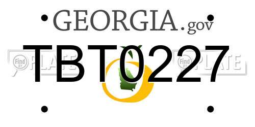 TBT0227 Georgia License Plate