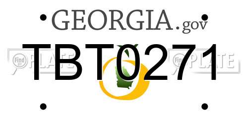 TBT0271 Georgia License Plate