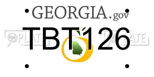 TBT126 Georgia License Plate
