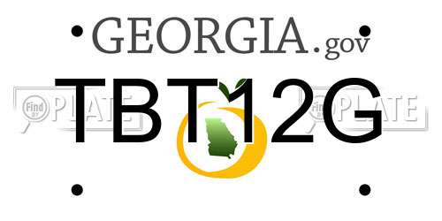 TBT12G Georgia License Plate