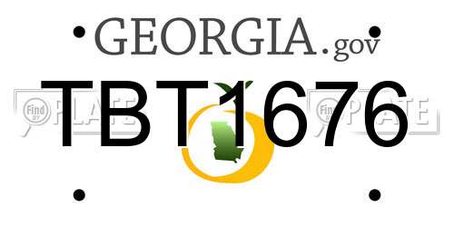 TBT1676 Georgia License Plate