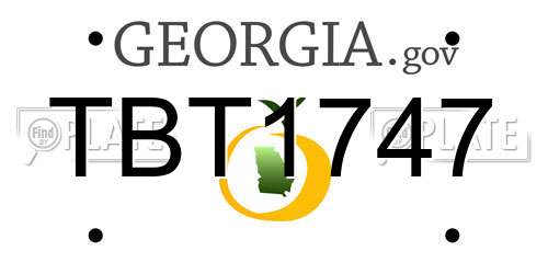 TBT1747 Georgia License Plate