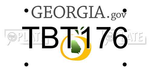 TBT176 Georgia License Plate