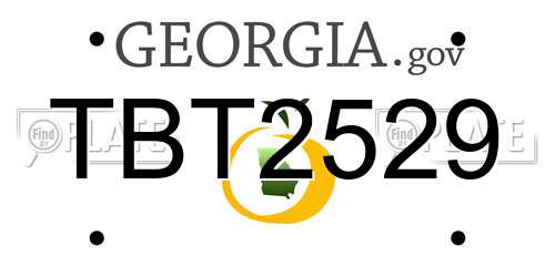 TBT2529 Georgia License Plate