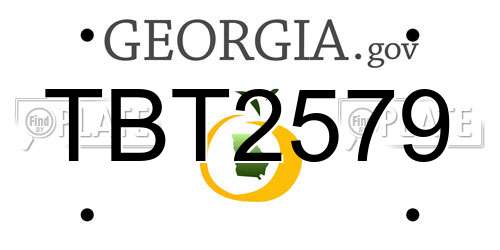 TBT2579 Georgia License Plate