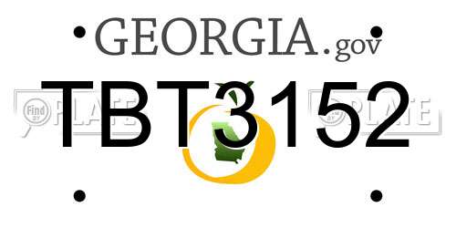 TBT3152 Georgia License Plate