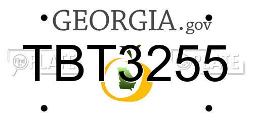 TBT3255 Georgia License Plate