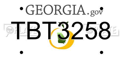 TBT3258 Georgia License Plate