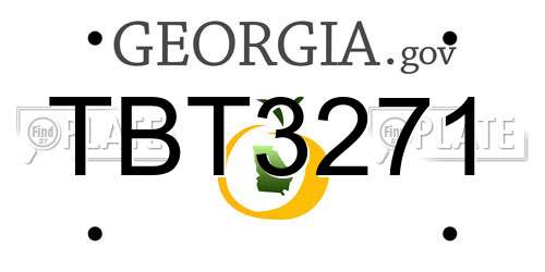 TBT3271 Georgia License Plate