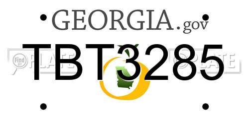 TBT3285 Georgia License Plate