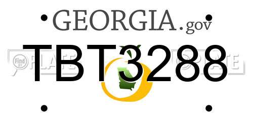 TBT3288 Georgia License Plate