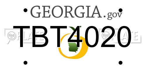 TBT4020 Georgia License Plate