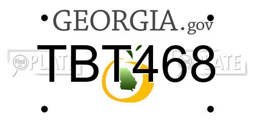 TBT468 Georgia License Plate